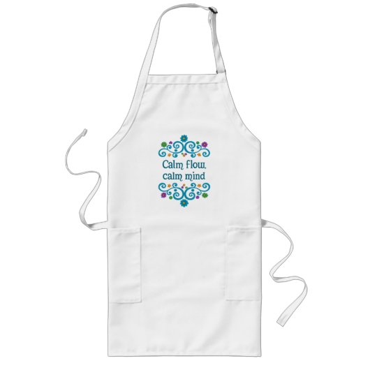 Tablier Long Calm Flow Calm Mind – Floral Quote Long Apron (Devant)