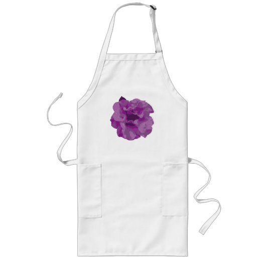Tablier Long Camélia Fleur Violet Moderne (Devant)