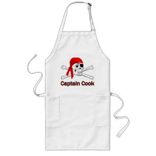Tablier Long Capitaine Cook Pirate Skull & Bones Apron