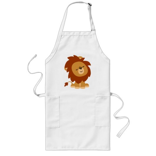 Tablier Long Cartoon Lion Apron, un joli paysage (Devant)