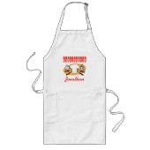 Tablier Long Casquette de chef Ustensiles de BBQ Rétro Orange R (Devant)