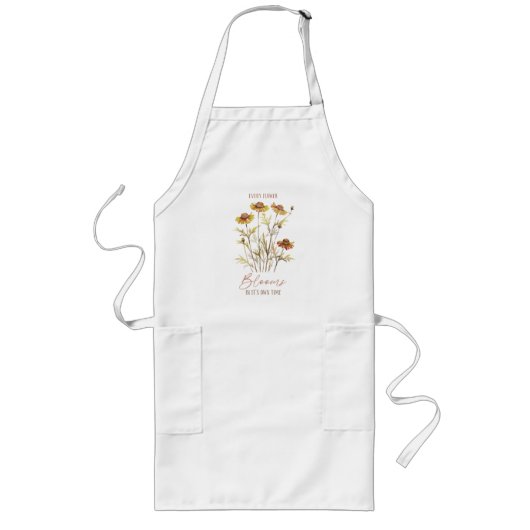 Tablier Long Chaque fleur fleurit dans son propre temps -Floral (Devant)