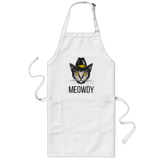 Tablier Long Chat Drôle Meowdy (Devant)