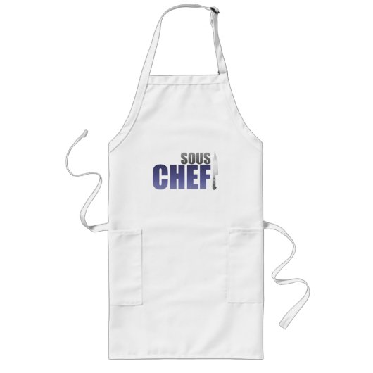 Tablier Long Chef bleu de Sous (Devant)