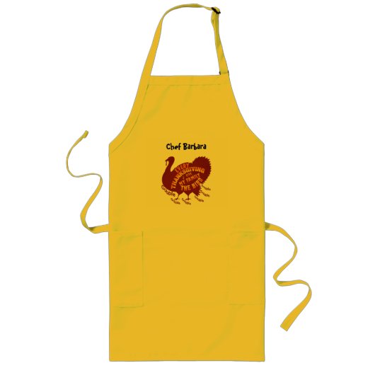 Tablier Long Chef femme Nom Thanksgiving Kitchen (Devant)