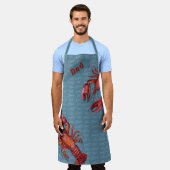 Tablier long Chef Guy aux homards rampants (Porté)