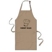 Tablier Long "Chef Papa" Typographie de chapeau de chef pour ba (Devant)