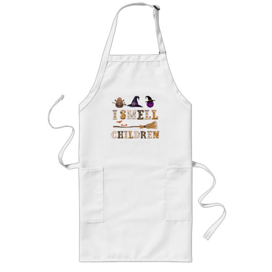 Tablier Long Chemise de Halloween pour dame de cantine « Je sen (Devant)