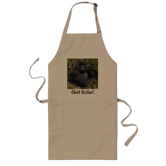Tablier Long CHIEF GRILLER Mountain Gorilla Fun BBQ Apron (Devant)