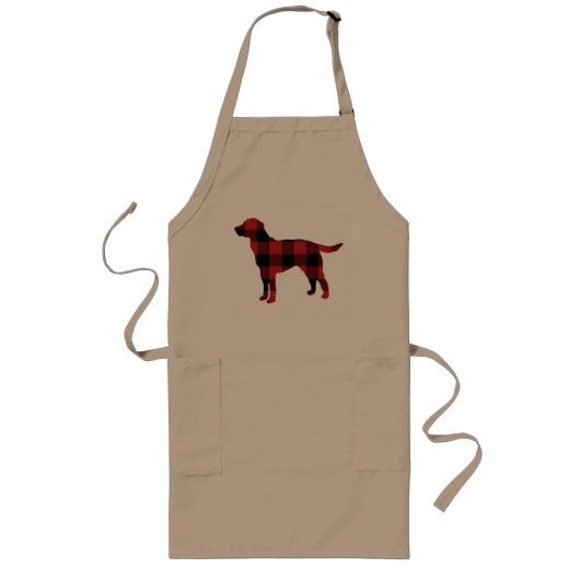 Tablier Long Chien Plaid Buffalo Check Silhouette Noël (Devant)