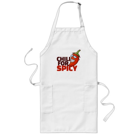 Tablier Long Chili personnalisable pour T-shirt épicé (Devant)