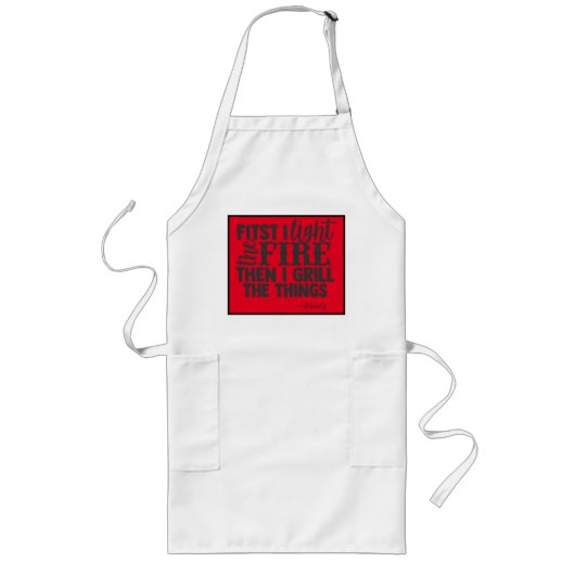 Tablier Long Citation drôle de grillardin de BBQ personnalisabl (Devant)