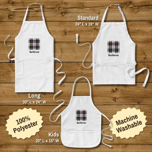 Tablier Long Clan MacPherson robe Tartan Apron