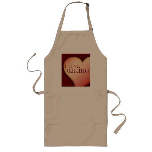 Tablier Long Coeur de tablier, j'aime la cuisson, (Devant)