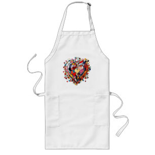 Tablier Long Cœur Mosaïque d'Amour
