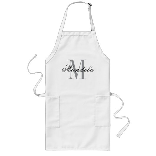 Tablier Long Conception de cuisine personnalisée au nom du chef (Devant)