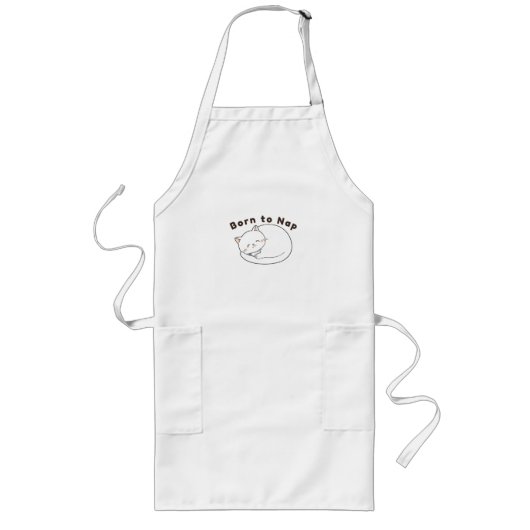 Tablier Long Conception de design en ligne de chat mignon endor (Devant)