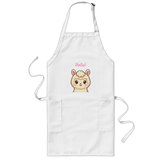 Tablier Long Conception d'illustration de lama mignon (Devant)