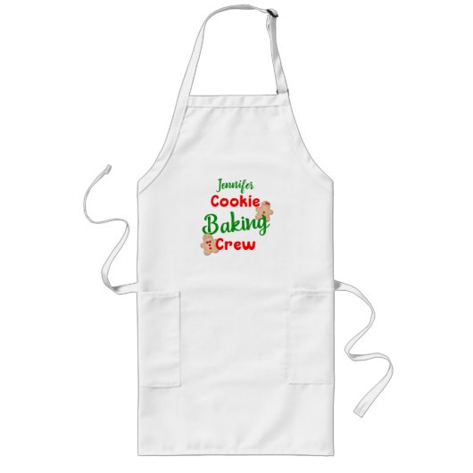 Tablier Long Cookie Baking Crew Custom Fun Holiday Cuisine (Devant)