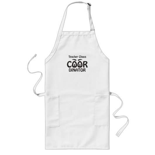 Tablier Long Coordonnateur de chaos enseignant - Éducateur funk (Devant)