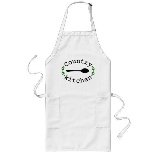 Tablier Long Country Kitchen Accueil Cuisinier Cadeau (Devant)