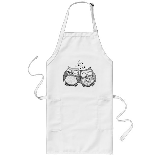 Tablier Long Couples mignons de hibou (Devant)