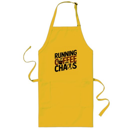 Tablier Long Courir sur le café et le chaos (Devant)