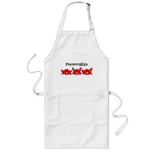 Tablier Long Crabs Rouges Heureux (Devant)