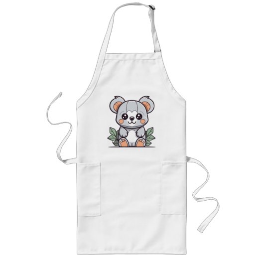 Tablier Long Création de Koala Magique Kawaii Vectoriel (Devant)