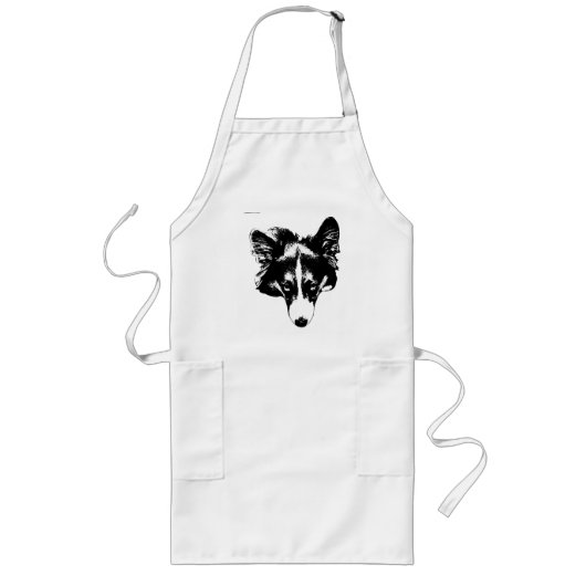 Tablier Long cuisine corgi bonne humeur (Devant)