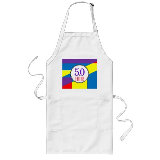 Tablier Long Cuisine pour 50e anniversaire de style bloc de cou (Devant)