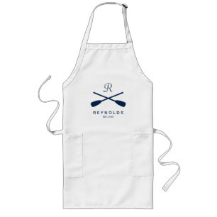 Tablier Long Custom nautical rowing oars monogram kitchen apron