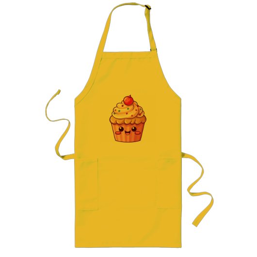 Tablier Long Cute cupcake avec garniture crème (Devant)