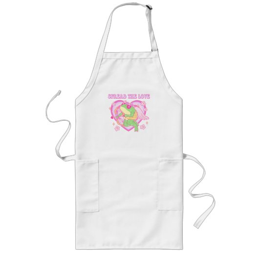 Tablier Long Cute Cupid Frog - Étaler l'amour (Devant)