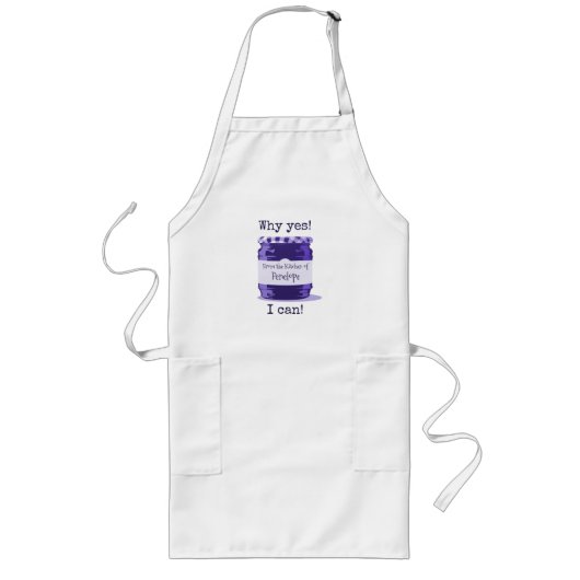 Tablier Long Cute Purple Home Canning (Devant)