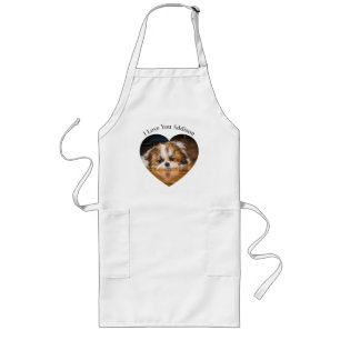 Tablier Long Cute shih tzu love Saint Valentin