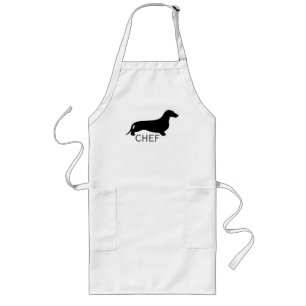 Tablier Long Dachshund silhouette noire + vos idées