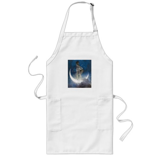 Tablier Long Déesse Luna diffusant les étoiles la nuit (Devant)