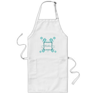 Tablier Long Déesse Parc Floral, Turquoise