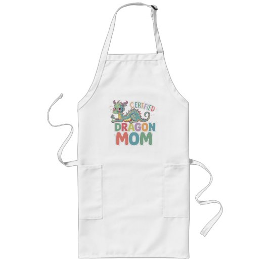 Tablier Long Design coloré Certified Dragon maman (Devant)