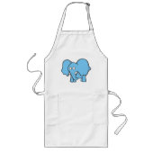 Tablier Long Dessin animé éléphant bleu (Devant)