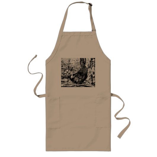 Tablier Long Dessin de coq imprimé sur Apron (Devant)