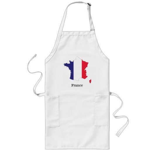 Tablier Long Dessin de souvenir de drapeau de la France sur une (Devant)