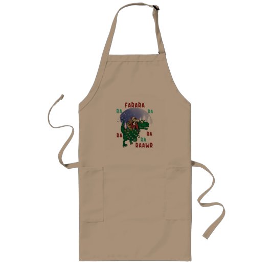 Tablier Long Dinosaure Santa Claus (Devant)