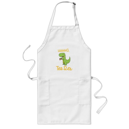 Tablier Long Dinosaure Tyrannosaure Rex T-Rex Tea Drinker (Devant)