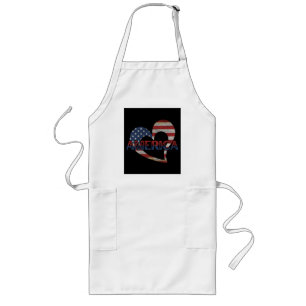 TABLIER LONG DRAPEAU AMÉRICAIN 4 JUILLET J'AIME L'AMÉRIQUE PÈ