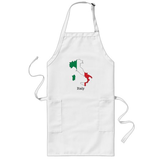 Tablier Long Drapeau de l'Italie dans sa carte - Collection de  (Devant)