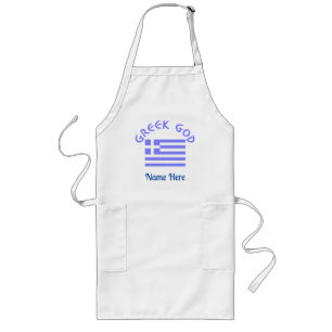 Tablier Long Drapeau grec Dieu grec Personnalisé