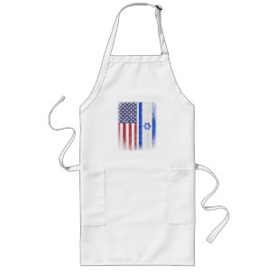 Tablier Long Drapeau Israélo-Américain Israël États-Unis Racine