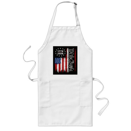 Tablier Long Drapeau patriotique Nous Le Peuple 1776 2026 (Devant)